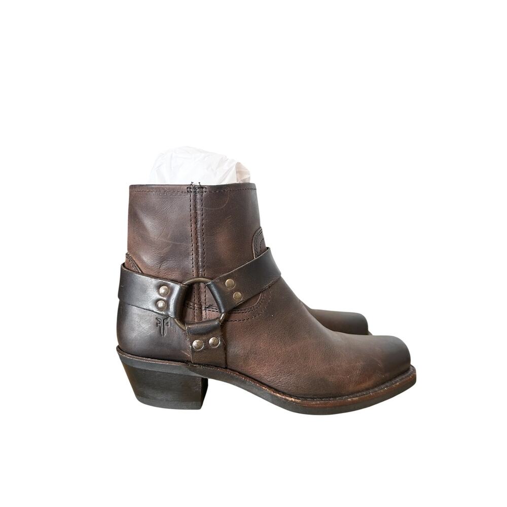 Frye Vintage Smoke Brown Harness Ankle Boots Y2K Size 9